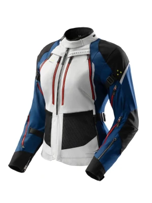 Kurtka motocyklowa damska tekstylna Rebelhorn Hardy 3.0 niebiesko-szaro-czerwona