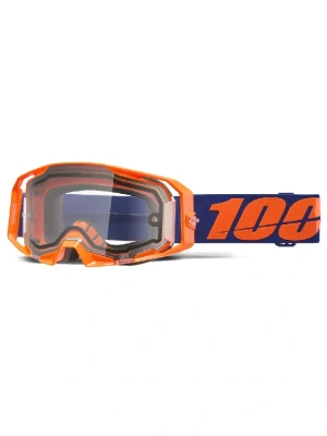 Gogle motocyklowe 100% ARmatic Enduro z przeźroczystą szybką pomarańczowo-granatowe