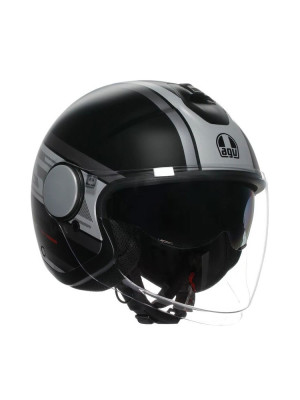 Kask otwarty AGV Eteres History czarno-biało-czerwony matowy