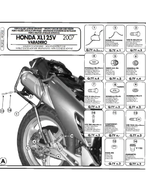 Stelaż kufrów bocznych Monokey, Retro-Fit Kappa Honda XL 125V Varadero (07-14)