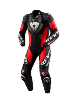 Kombinezon motocyklowy jednoczęściowy REV’IT! Hyperspeed 3 czarno-fluo czerwony