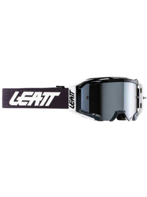 Gogle motocyklowe Leatt 5.5 Iriz Graphite z lustrzaną szarą szybą czarno-białe