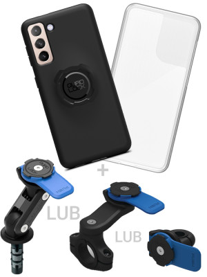 Zestaw na motocykl: etui na telefon Samsung Galaxy S21+ + wodoodporny pokrowiec + mocowanie Quad Lock