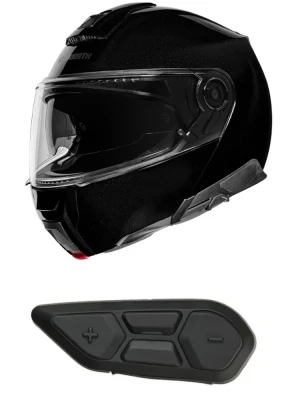 Zestaw: kask szczękowy Schuberth C5 czarny połysk + dedykowany interkom motocyklowy