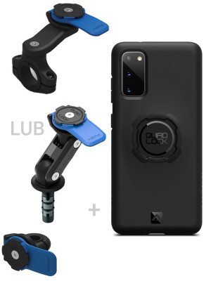 Zestaw na motocykl: etui na telefon Samsung Galaxy S20 oraz mocowanie Quad Lock