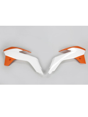 Osłony chłodnicy UFO do KTM SX 85 (13-17) biało-pomarańczowe