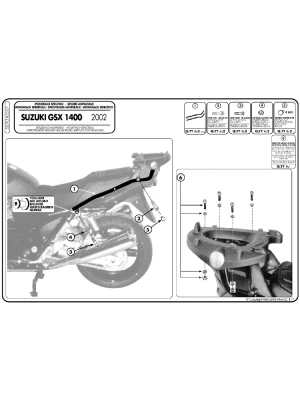 Stelaż pod kufer centralny Monokey, Monolock Kappa Suzuki GSX 1400 (02-09) [bez płyty montażowej]