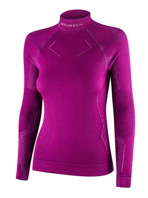 Bluza termoaktywna damska Brubeck Extreme Merino fioletowa