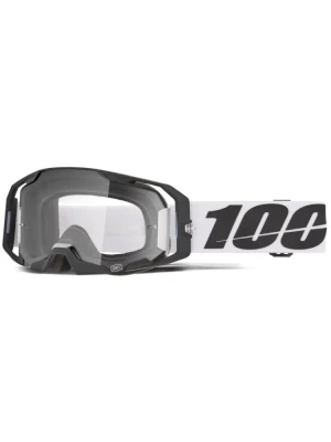 Gogle motocyklowe 100% ARmatic z przeźroczystą szybką czarno-białe
