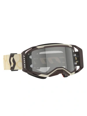 Gogle motocyklowe Scott Prospect 2.0 Sand Dust LS z przezroczystą szybką, beżowo-czarne