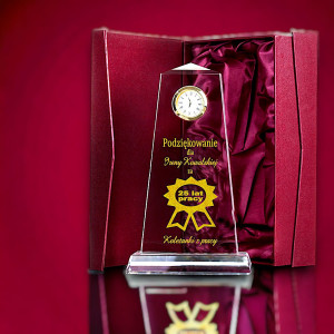 Podziękowanie od Pracodawcy Szefa dla Pracownika Pracowniczki na 10 20 25 30 40 50 lat pracy - upominek biznesowy trofeum nagroda