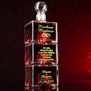 POTRÓJNA Karafka z grawerem ekskluzywny prezent NA 1-99 Urodziny Jubileusz Rocznicę Ślubu alkohol whiskey whisky likier koniak armaniak gin wódka nale