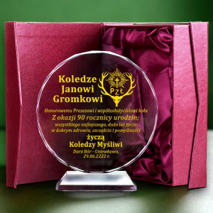 Prezent trofeum medal dla myśliwego na urodziny jubileusz wygraną w zawodach - etui i dowolny grawer w cenie