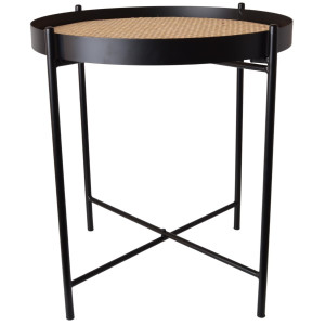Stolik na czarnym metalowym stelażu 41x41x45cm