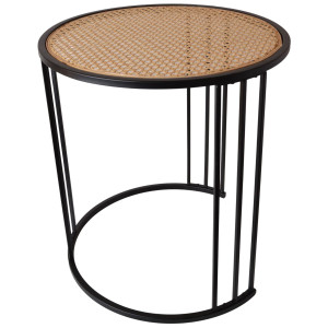 Stolik na czarnym metalowym stelażu 45x45x47cm