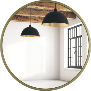 Lustro okrągłe złote 50cm rama MDF