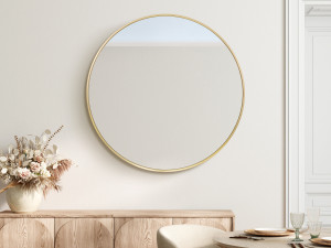 Lustro okrągłe złote rama 100cm
