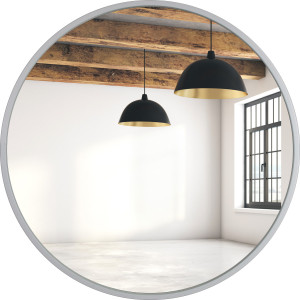 Lustro okrągłe 50cm biała rama MDF