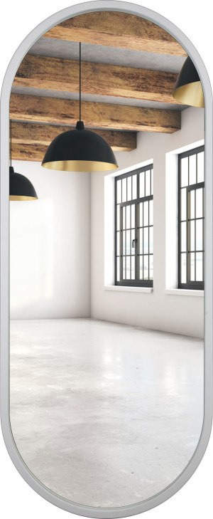Lustro owalne białe rama MDF 110x45cm