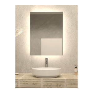 Lustro LED 50x80cm ścienne prostokątne bez ramy z podświetleniem