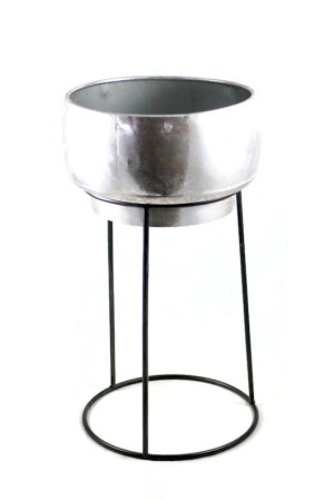 Kwietnik metalowy w kolorze postarzanego srebra 55 cm