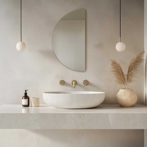 Lustro ścienne 50x100cm półokrągłe bez ramy CLEAR