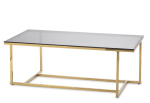 Stolik kawowy ze stali chromowanej w kolorze złotym 120x60cm