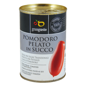 SKOSZTUJ Gran Gusto całe pomidory bez skórki 400g | Delikatesy Włoskie - włoskie produkty premium