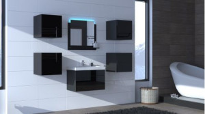 Badezimmermöbel Badmöbel Badeschrank Badezimmerschrank Hochglanz ALIUS 20