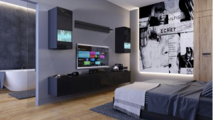 Kartal N28- Modernes Wohnzimmer, Wohnwand, Wohnschrank, Schrankwand, Möbel