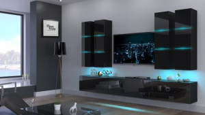 Malaga N40 - Modernes Wohnzimmer, Wohnwand, Wohnschrank, Schrankwand, Möbel
