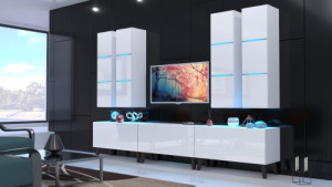 Malaga N40 - Modernes Wohnzimmer, Wohnwand, Wohnschrank, Schrankwand, Möbel