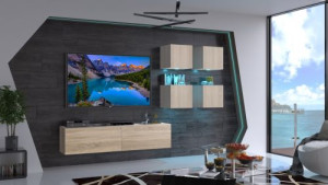 Fiona N44 - Modernes Wohnzimmer, Wohnwand, Wohnschrank, Schrankwand, Möbel