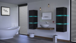 Badezimmermöbel Badmöbel Badeschrank Badezimmerschrank Hochglanz ALIUS 14