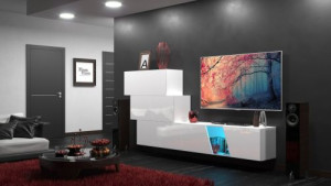 Modernes Wohnzimmer, Wohnwand, Wohnschrank, Schrankwand, Möbel -  S42