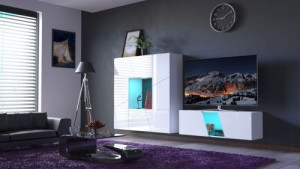 Modernes Wohnzimmer, Wohnwand, Wohnschrank, Schrankwand, Möbel -  S43