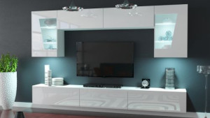Modernes Wohnzimmer, Wohnwand, Wohnschrank, Schrankwand, Möbel -  S56