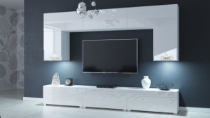 Modernes Wohnzimmer, Wohnwand, Wohnschrank, Schrankwand, Möbel -  S53 mit Füßen