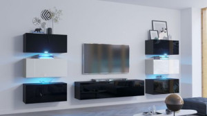 Henri N72 Modernes Wohnzimmer Wohnwand Wohnschrank Schrankwand Möbel Mediawand