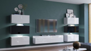 Henri N72 Modernes Wohnzimmer Wohnwand Wohnschrank Schrankwand Möbel Mediawand