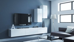 Jerry N69 Modernes Wohnzimmer Wohnwand Wohnschrank Schrankwand Möbel Mediawand