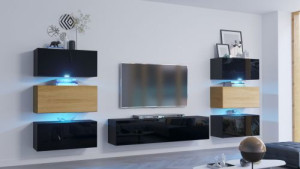 Henri N72 Modernes Wohnzimmer Wohnwand Wohnschrank Schrankwand Möbel Mediawand