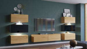Henri N72 Modernes Wohnzimmer Wohnwand Wohnschrank Schrankwand Möbel Mediawand