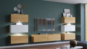 Henri N72 Modernes Wohnzimmer Wohnwand Wohnschrank Schrankwand Möbel Mediawand