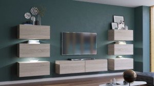 Henri N72 Modernes Wohnzimmer Wohnwand Wohnschrank Schrankwand Möbel Mediawand