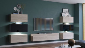 Henri N72 Modernes Wohnzimmer Wohnwand Wohnschrank Schrankwand Möbel Mediawand