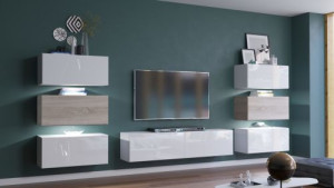 Henri N72 Modernes Wohnzimmer Wohnwand Wohnschrank Schrankwand Möbel Mediawand