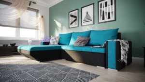 Modernes Wohnzimmer Ecksofa Eckcouch Sofa mit Bettkasten Ottomane Schlaffunktion  L24-G2B-PCOS-NI05-CZ101-4