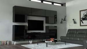 Empiria N34 Modernes Wohnzimmer Wohnwand Wohnschrank Schrankwand Möbel Mediawand