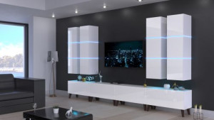 Aria N38 Modernes Wohnzimmer Wohnwand Wohnschrank Schrankwand Möbel Mediawand